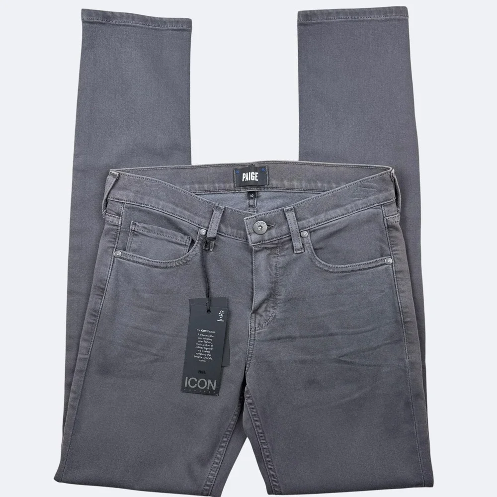 Paige Croft Jeans Mens 30x32 Gray Skinny Transcend Stretch Denim Icon USA Flaw